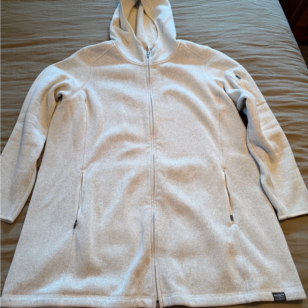 Womens LL Bean Sweater Fleece Coat Plus Size 1x